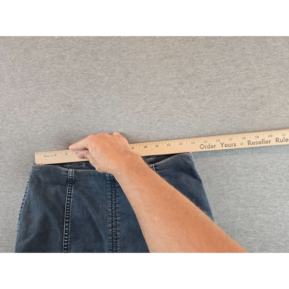 Free People Modern Femme Denim Panel Mini Skirt Size 2 Faded Indigo Blue Stretch - Picture 6 of 8